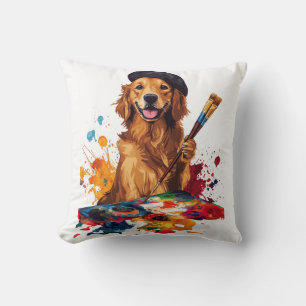 Painter Pup � Artistic Dog with Easel Cushion