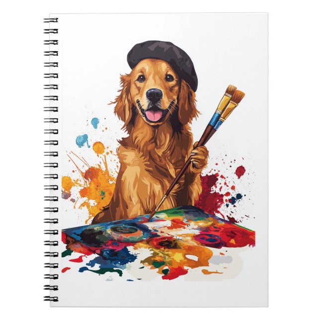 Painter Pup � Artistic Dog with Easel Notebook (Front)