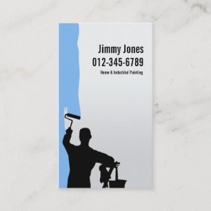 Painter Roller Brush Painting Blue Business Card