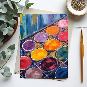 Painter’s Palette Watercolor Artist Painting Postcard