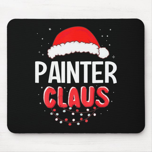 Painter Santa Claus Christmas Matching Costume  Mouse Mat (Front)