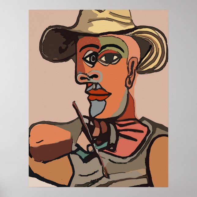 Painter Self Painting Abstract Poster (Front)