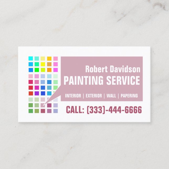 Painter Service Colour Master Paint & Decor Shop Business Card (Front)
