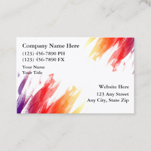Painter Simple Layout And Colourful Design Business Card