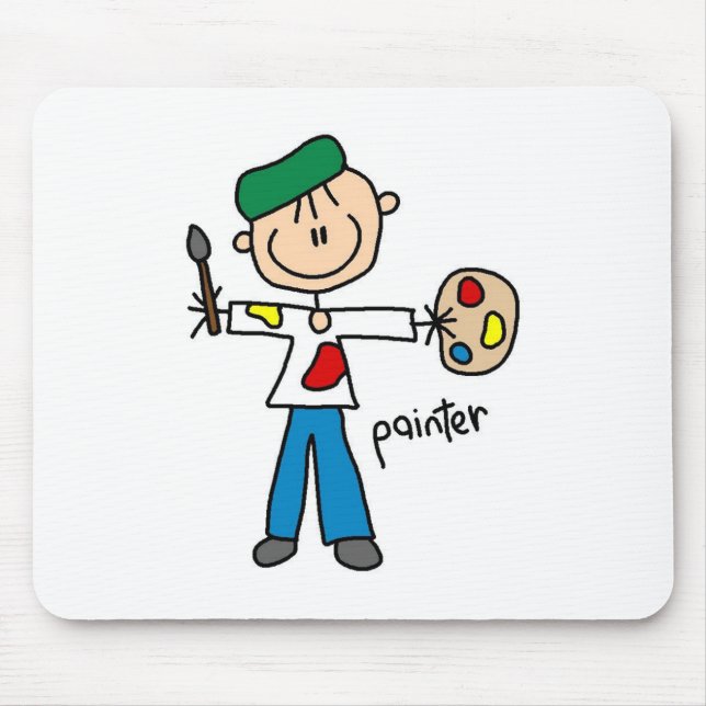Painter Stick Figure Mousepad (Front)