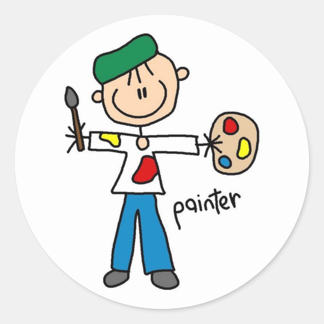 Painter Stick Figure Sticker (Front)