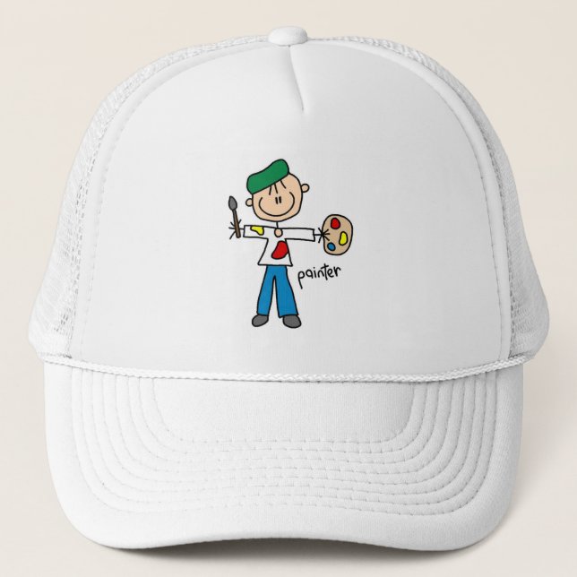 Painter Stick Figure Trucker Hat (Front)