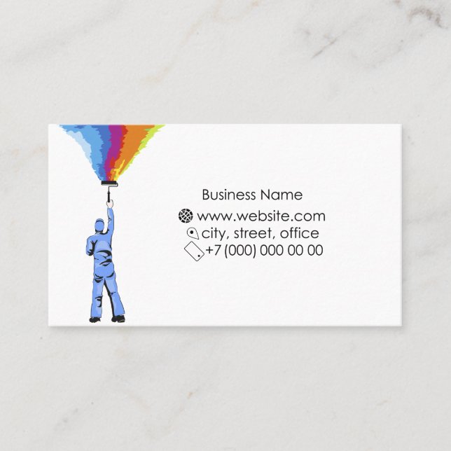 Painter with roller and paint business card (Front)