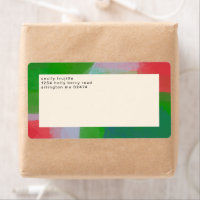 Painterly Abstract Art Monogram Red and Green