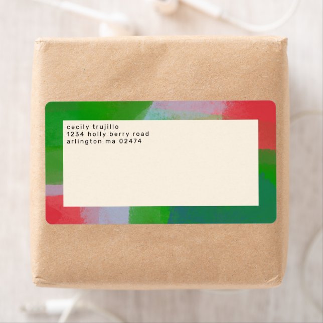 Painterly Abstract Art Monogram Red and Green (Insitu)