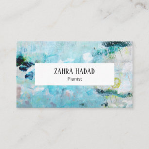 Painterly abstract business card in blue