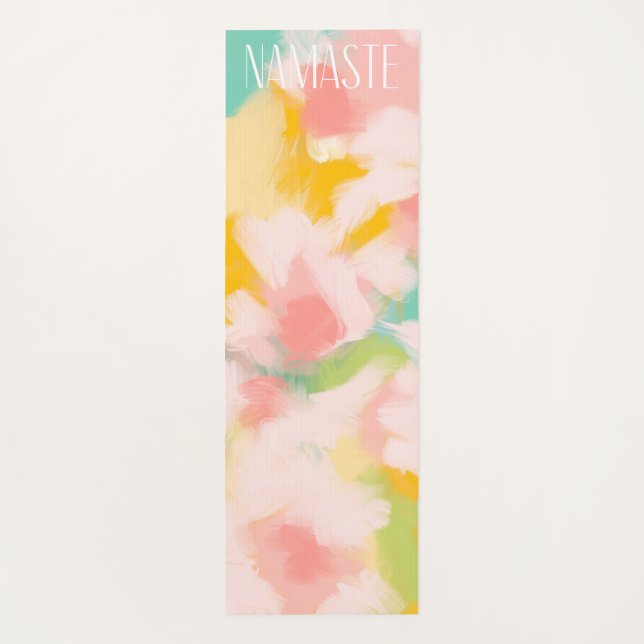 Painterly abstract meadow Namaste Yoga Mat (Back)