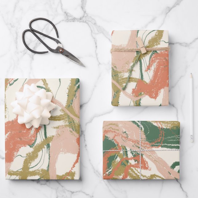 Painterly Abstract Whimsical Wrapping Paper Sheet (Front)