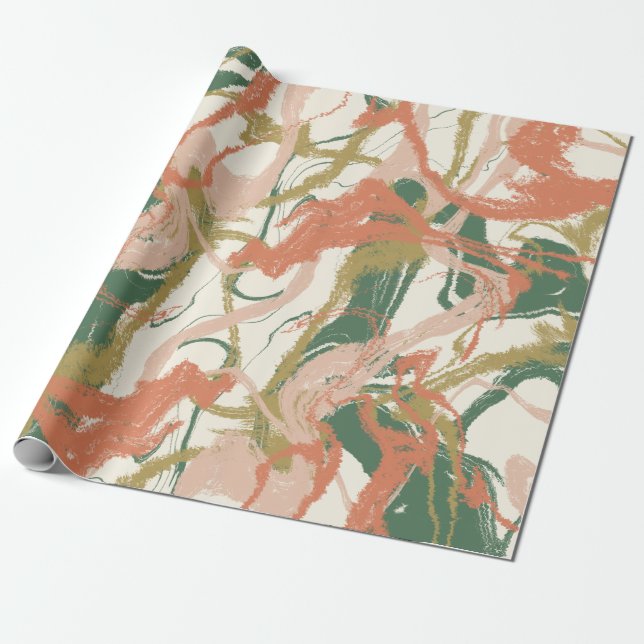 Painterly Abstract Whimsical Wrapping Paper Sheets (Unrolled)