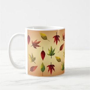 Painterly Autumn Leaves Coffee Mug