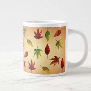Painterly Autumn Leaves Large Coffee Mug