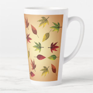 Painterly Autumn Leaves Latte Mug