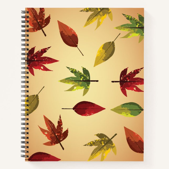 Painterly Autumn Leaves Notebook (Front)