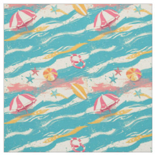 Painterly Beach Aesthetic Fabric