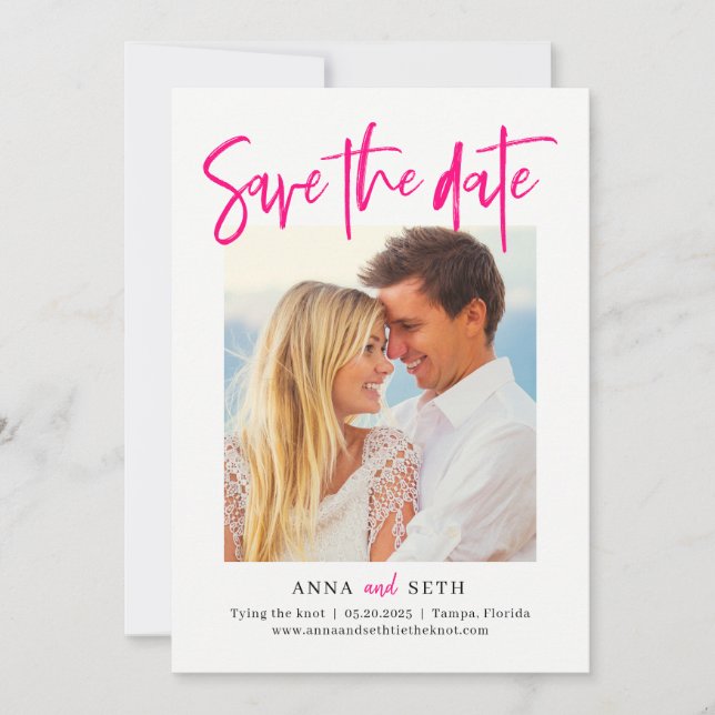 Painterly EDITABLE COLOR Save The Date Card (Front)