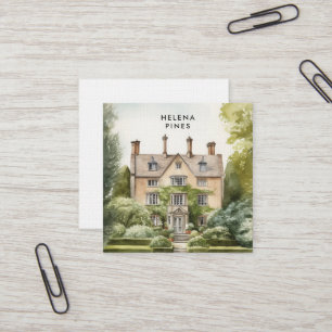 Painterly estate design - landscapers, realtors square business card