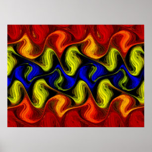 Painterly Fire Abstract Poster