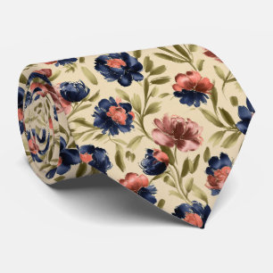 Painterly Floral Brush Stroke Pattern Tie