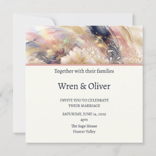 Painterly Floral Wedding Invitation