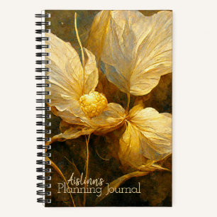 Painterly Golden Flowers Journalling Notebook