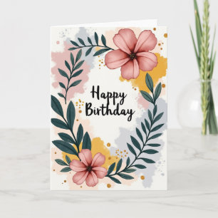 Painterly Happy Birthday Card