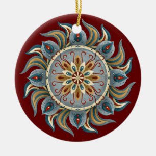 Painterly Mandala Ceramic Tree Decoration