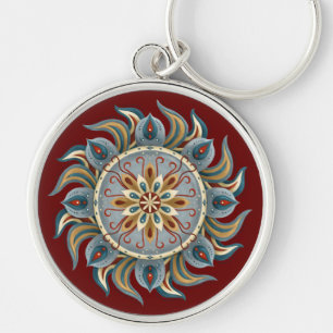 Painterly Mandala Key Ring
