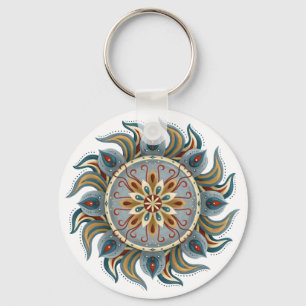 Painterly Mandala Key Ring