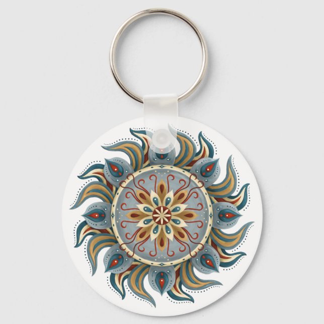 Painterly Mandala Key Ring (Front)