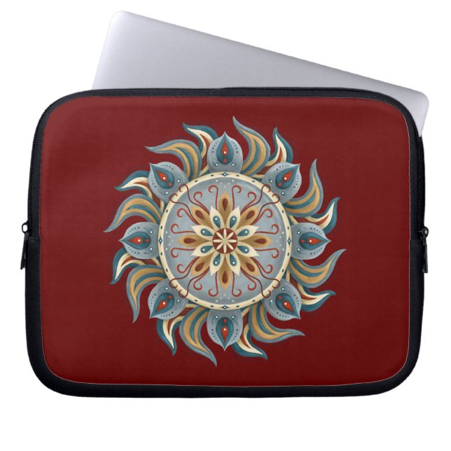Painterly Mandala Laptop Sleeve (Front)