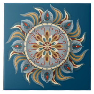 Painterly Mandala Tile