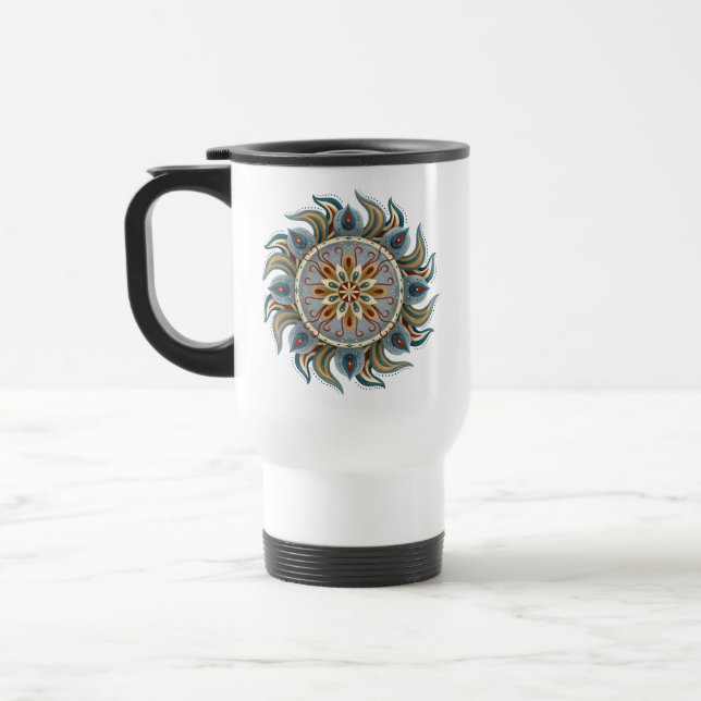 Painterly Mandala Travel Mug (Left)