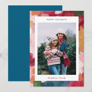 Painterly Palette Abstract Holiday Card