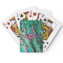 Painterly Paua Initial Playing Cards