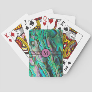Painterly Paua Initial Playing Cards