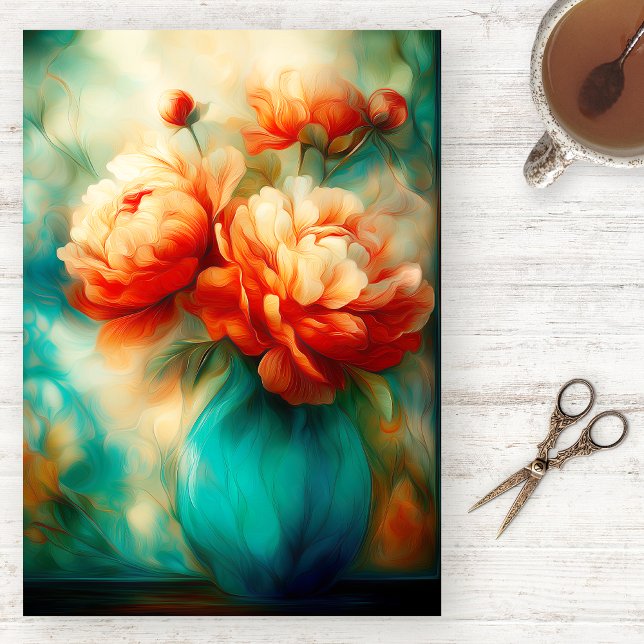 Painterly Peony Watercolor Tissue Paper (Creator Uploaded)
