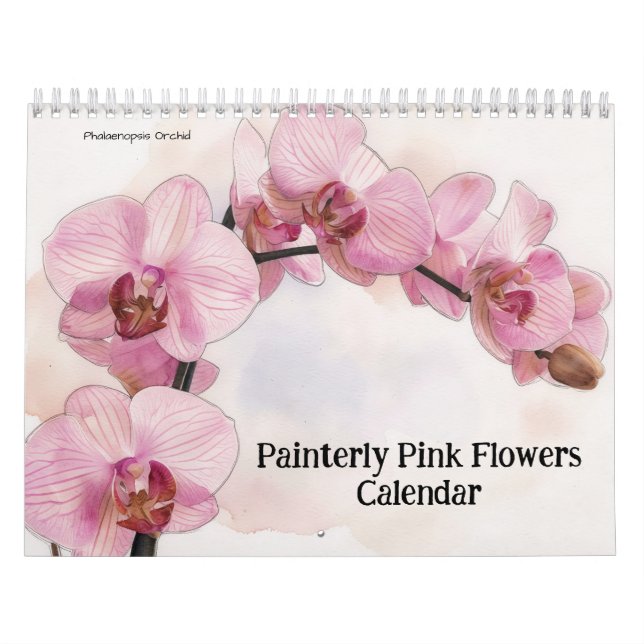 Painterly Pink Flowers Calendar (Cover)