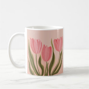 Painterly Pretty Pink Tulips Coffee Mug