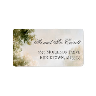 Painterly Romantic Garden Wedding Label