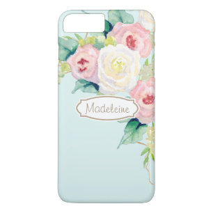 Painterly Simple Modern Watercolor Floral Roses iPhone 8 Plus/7 Plus Case