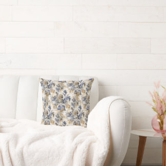 Painterly Spring Floral Throw Pillow