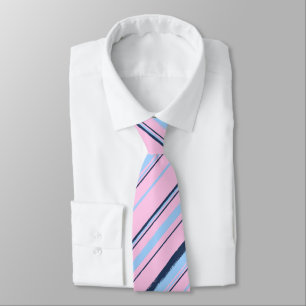 Painterly Striped Pink & Navy Two-Sided Wedding Tie
