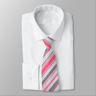 Painterly Striped Salmon Two-Sided Wedding Tie