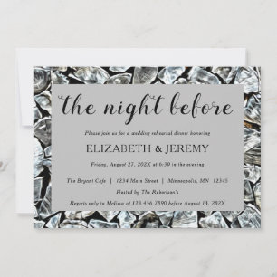 Painterly Styled Woodpile Rehearsal Dinner Invitation