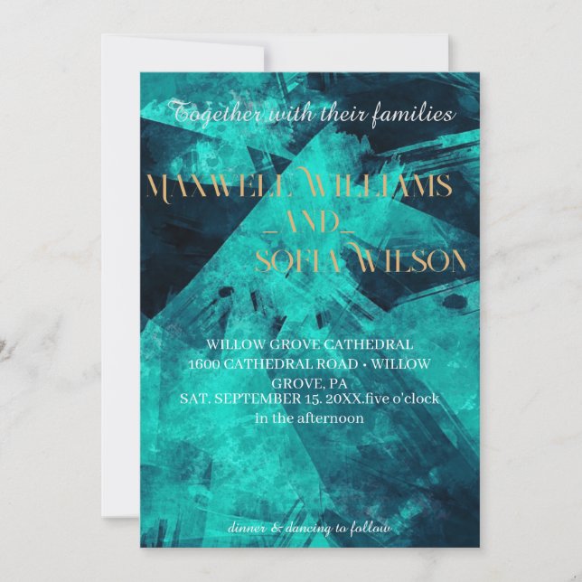 Painterly Watercolor Moody Wedding Invitation (Front)